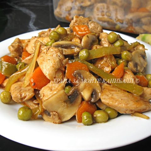 Пилешки хапки с джинджифил и сладко-кисел сос