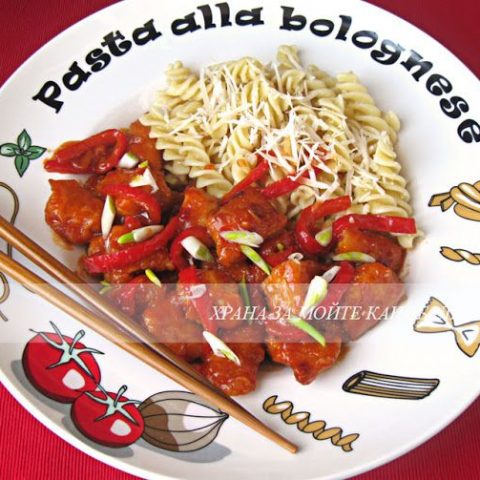 Пиле с портокалов сладко-кисел сос